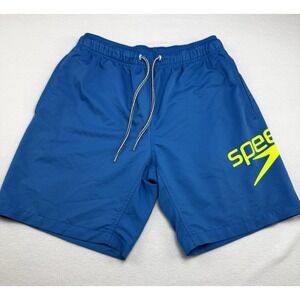 Speedo Swim Trunks Mens Blue Board Shorts Drawstring Lined Beach